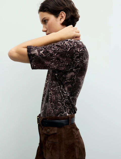 Pull ROSA imprimé python marron – Gérard Darel