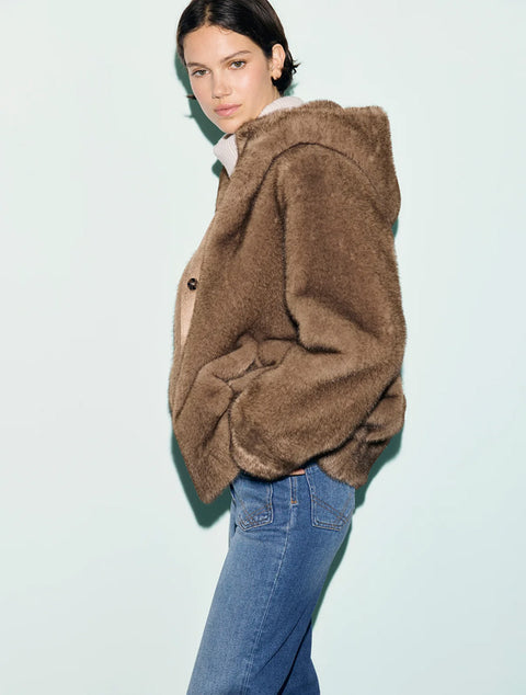 Manteau Agate en fausse fourrure sable – Gérard Darel