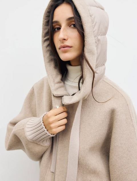 Parka Anor en laine mélangée sable – Gérard Darel
