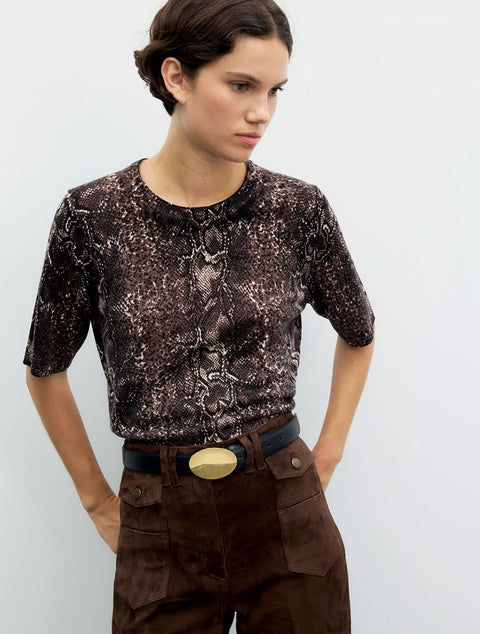 Pull ROSA imprimé python marron – Gérard Darel