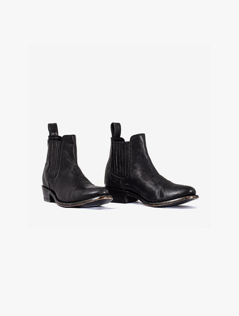 Bottines Estudio Bis Black en cuir noir – Mexicana