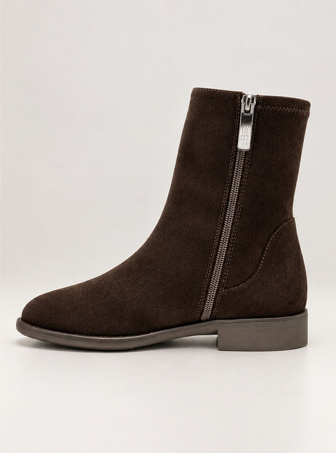 Bottines en daim marron chocolat - Lorenzo Masiero