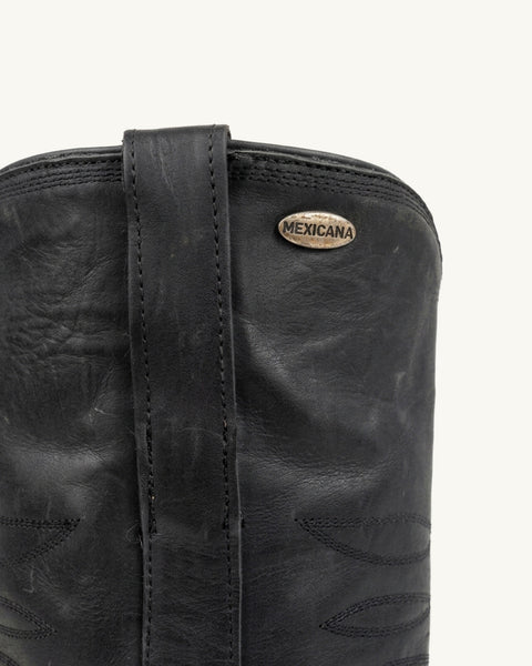 Bottes camarguaise Yopal en cuir noir – Mexicana